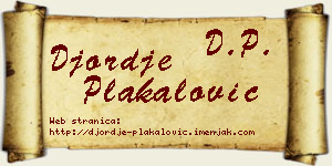 Đorđe Plakalović vizit kartica
